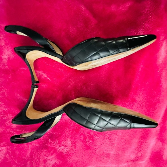 Authentic Manolo Blahnik quilted leather slingback heels. - Picture 14 of 17